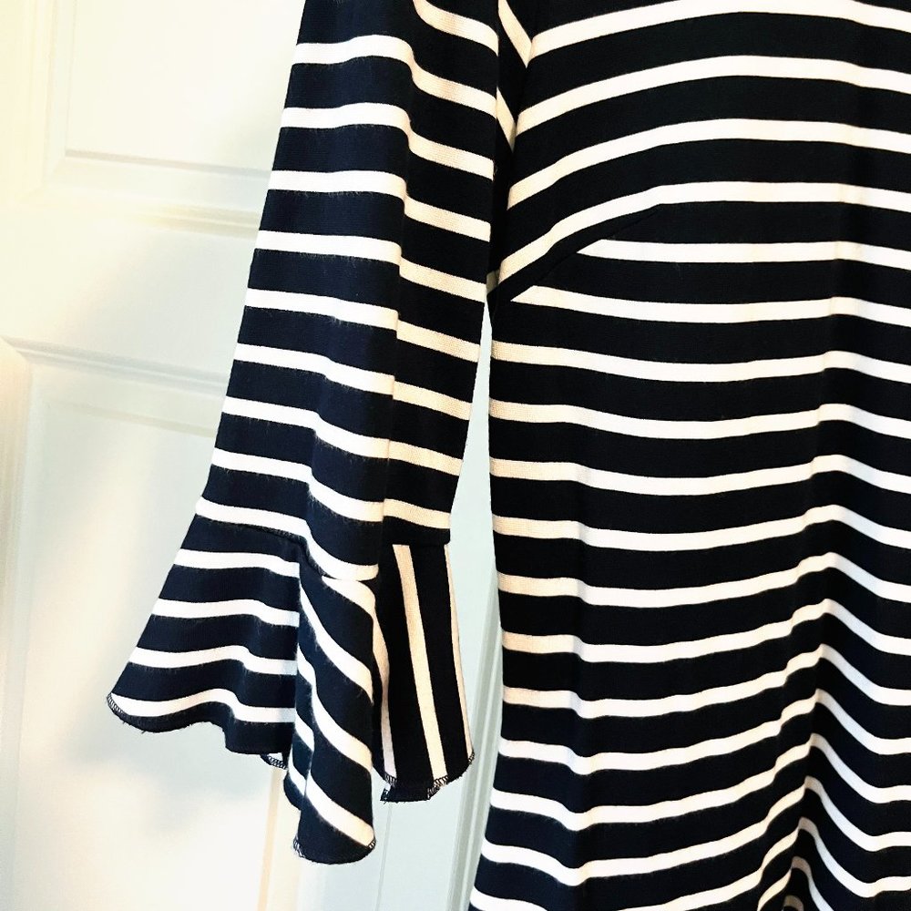 Banana Republic Casual Women Stripes Dress Solid Cotton Spandex size 4 Navy WHT - Picture 5 of 16
